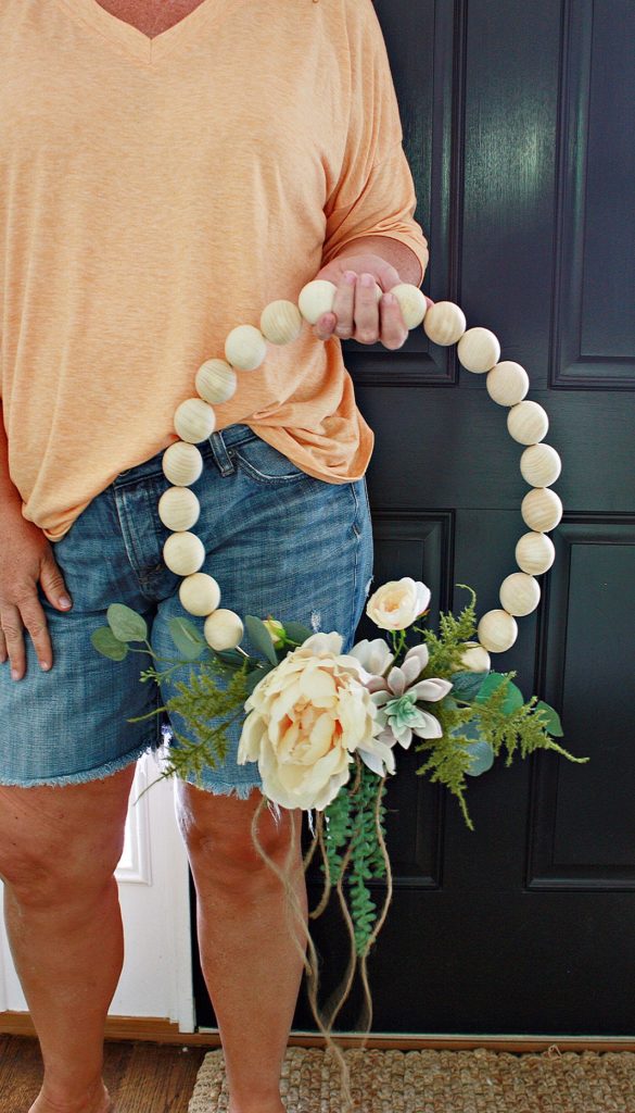 Wooden Ball Hoop Wreath