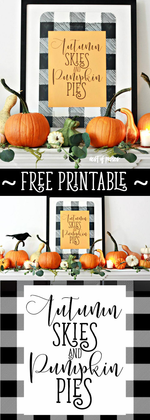 Autumn Skies and Pumpkin Pies Printable