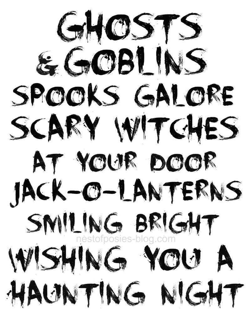 Ghosts and Goblins Halloween Printable