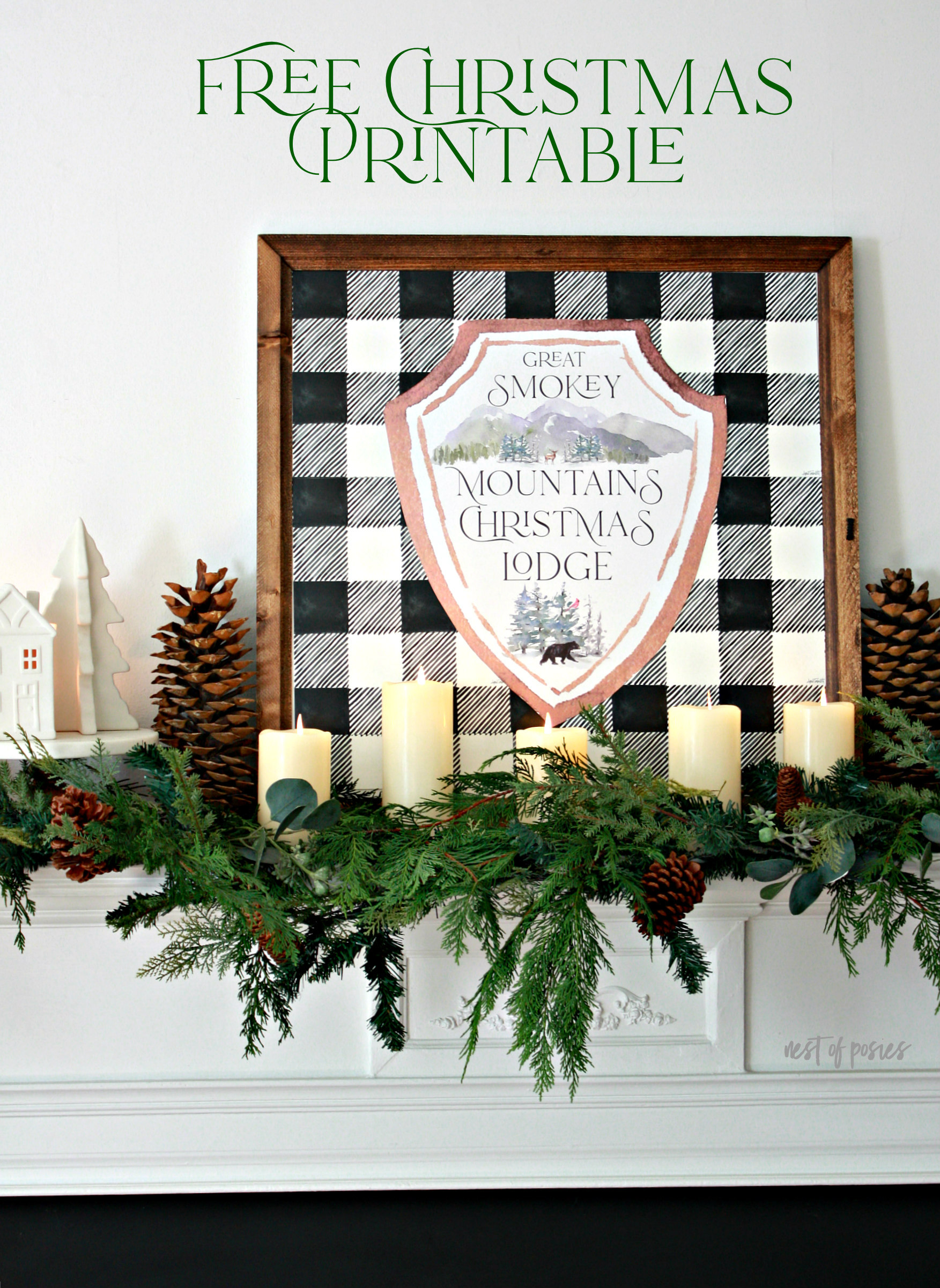 Christmas Lodge Printed Photo Backdrop