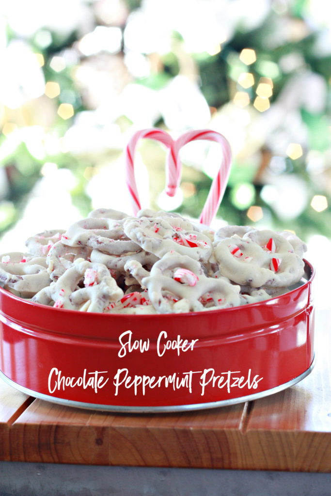 Slow Cooker Chocolate Peppermint Pretzels