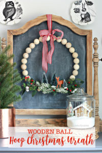 Wooden Ball Hoop Christmas Wreath