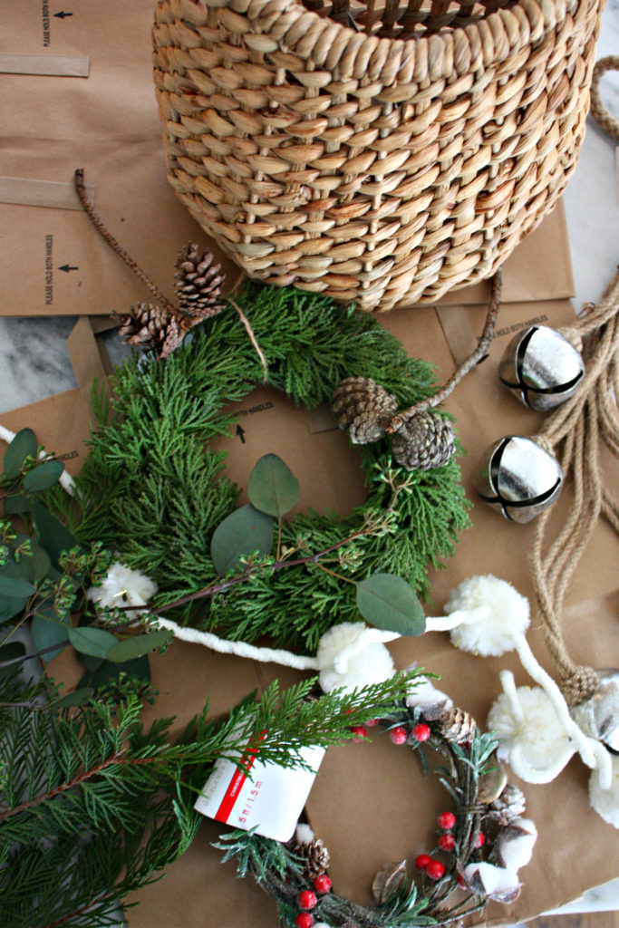 My Target Basket Decorated for Christmas