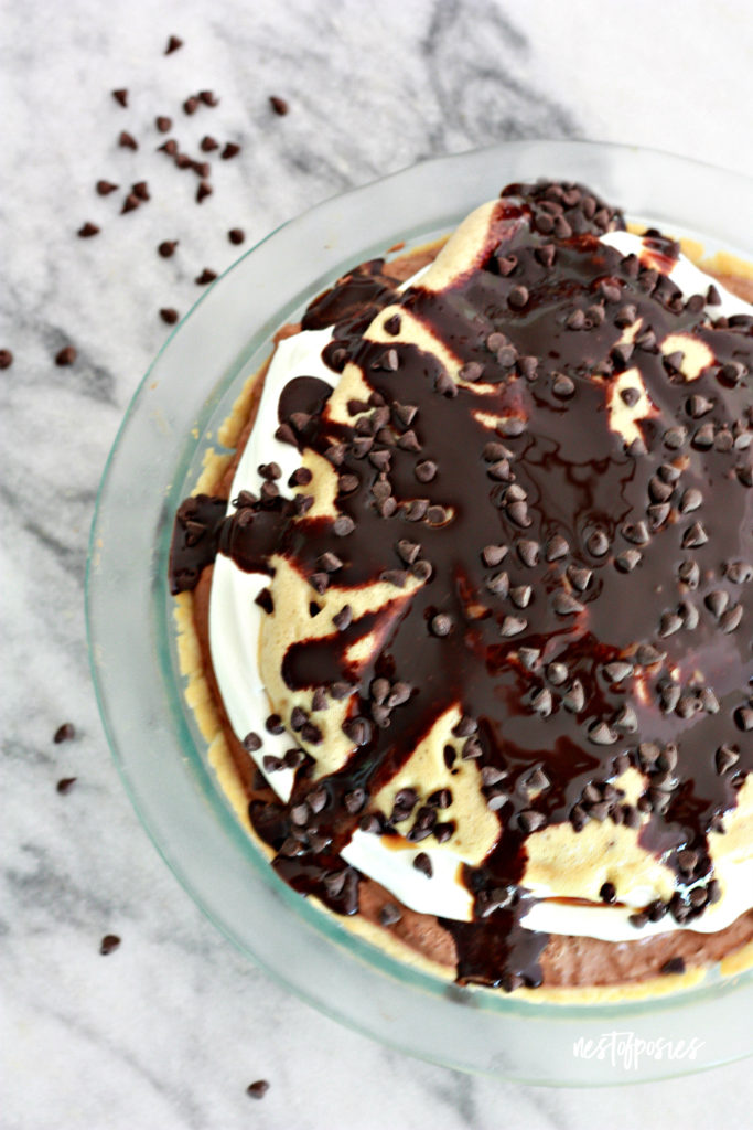 Dalgona Coffee Chocolate Mousse Pie