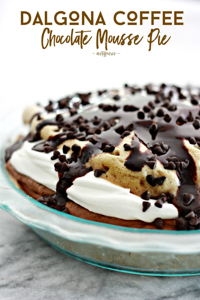 Dalgona Coffee Chocolate Mousse Pie