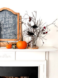 Double Double Toil and Trouble Halloween Mantel