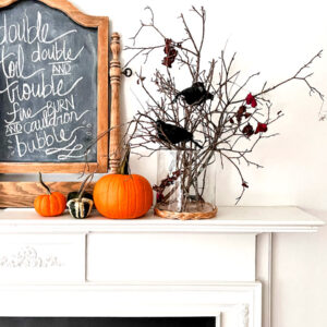 Double Double Toil and Trouble Halloween Mantel