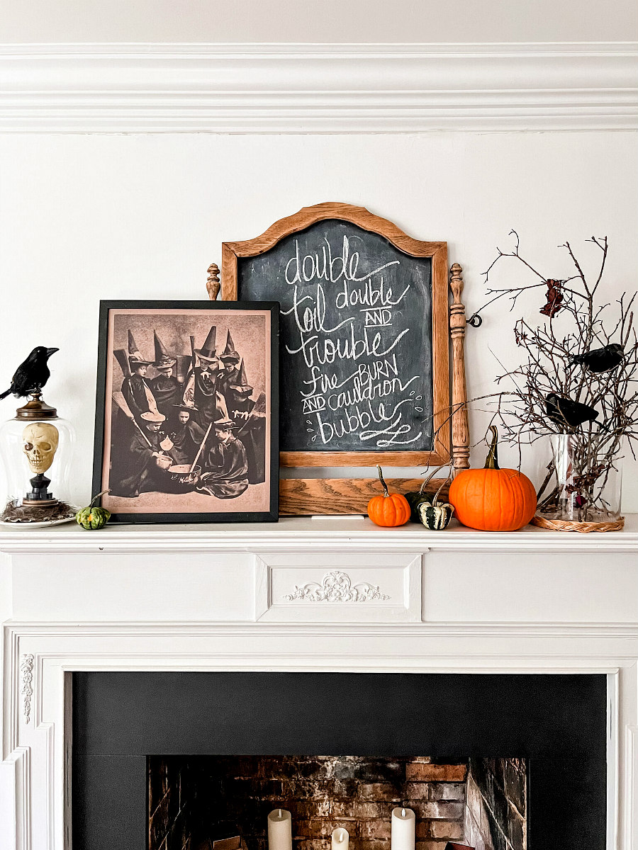 Double Double Toil and Trouble Mantel for Halloween