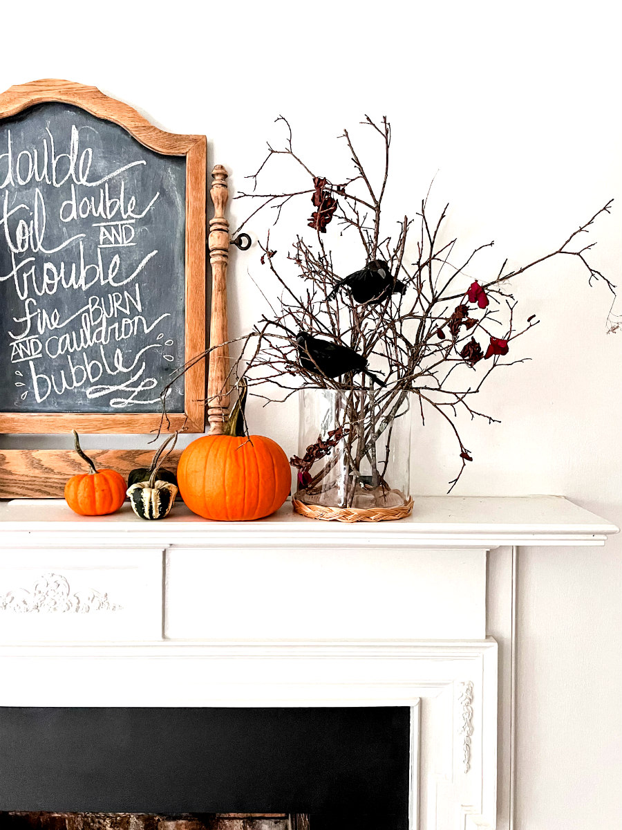Double DOuble Toil and Trouble Halloween Mantel