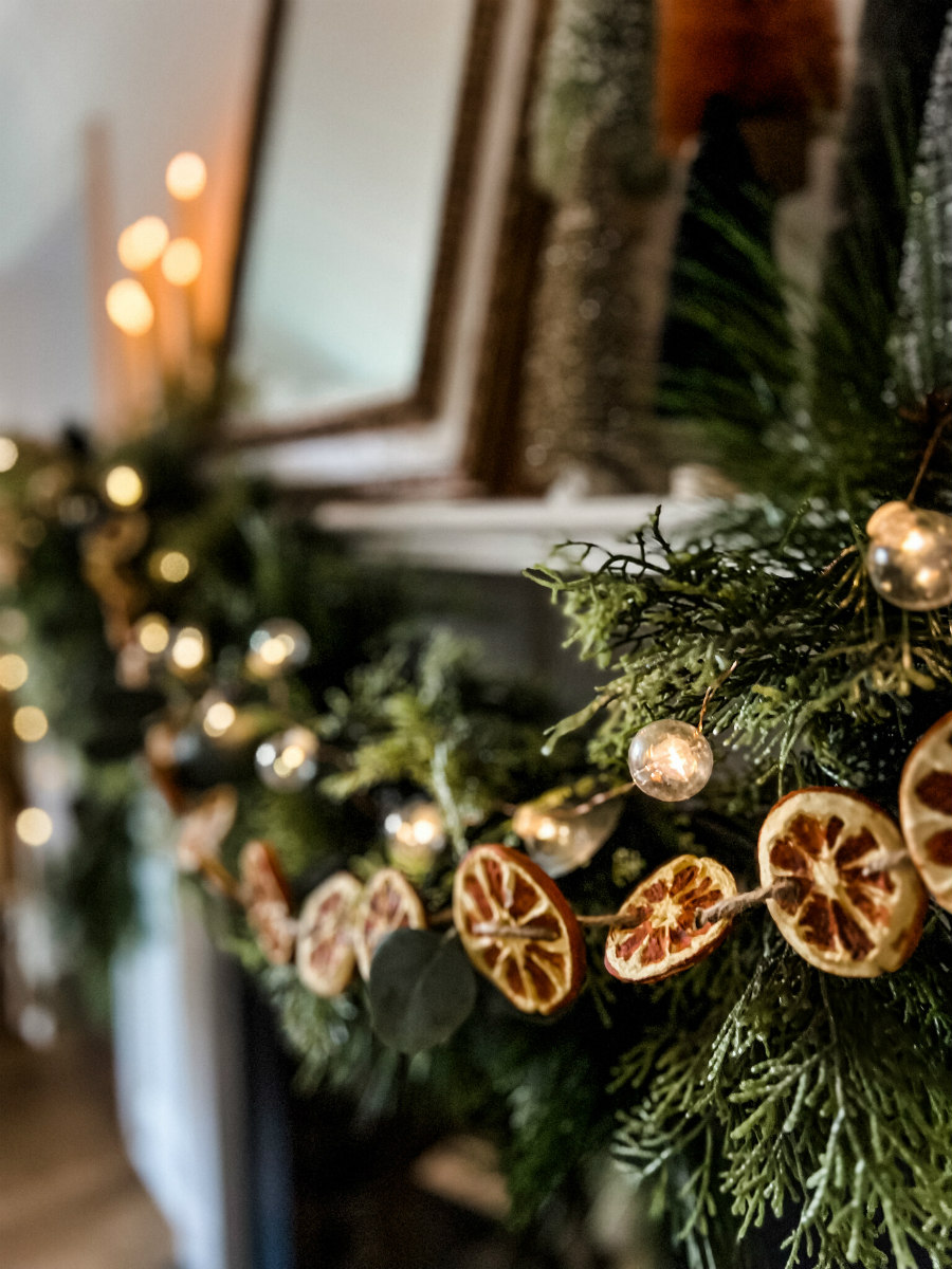 Gold Christmas Tree Garland, Mantel Garland